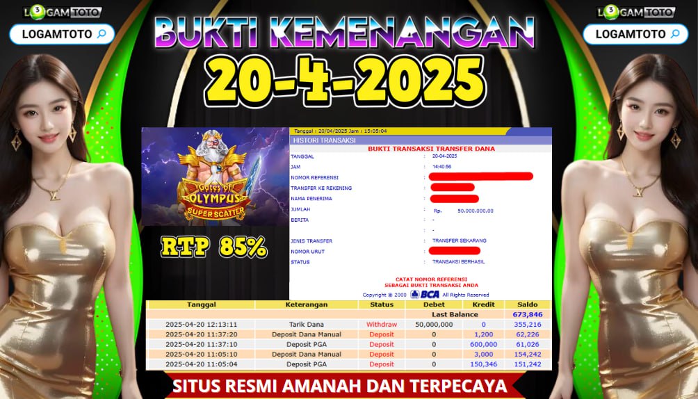 SELAMAT KEPADA MEMBER SETIA LOGAMTOTO BERHASIL MENDAPATKAN JACKPOT MAXWIN DI PERMAINAN SLOT PRAGMATIC PLAY GATE OF OLYMPUS SUPER SCATTER