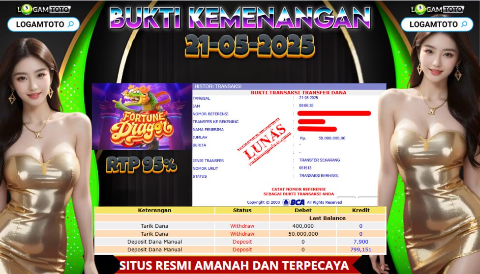 SELAMAT KEPADA MEMBER SETIA LOGAMTOTO BERHASIL JACKPOT DI PERMAINAN SLOT FORTUNE DRAGON