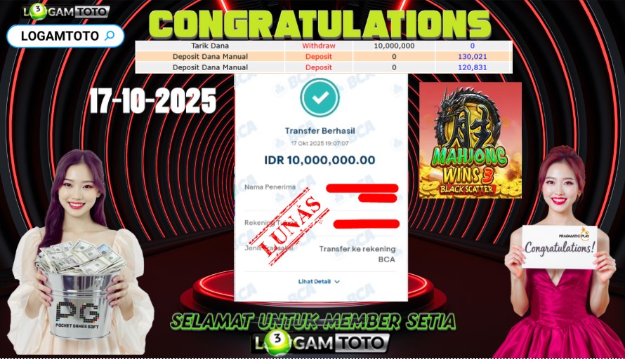 SELAMAT KEPADA MEMBER SETIA LOGAMTOTO BERHASIL JACKPOT DI PERMAINAN LIVE CASINO SICBO (DICE)